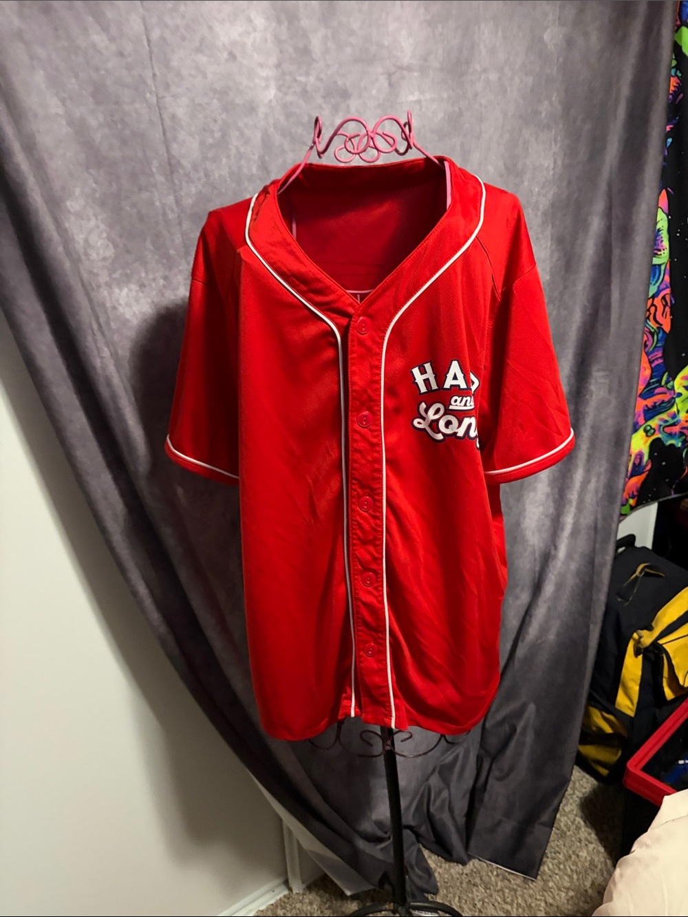 Hard and Long Red Baseball Jersey - Graphic Back - Picture 5 of 5